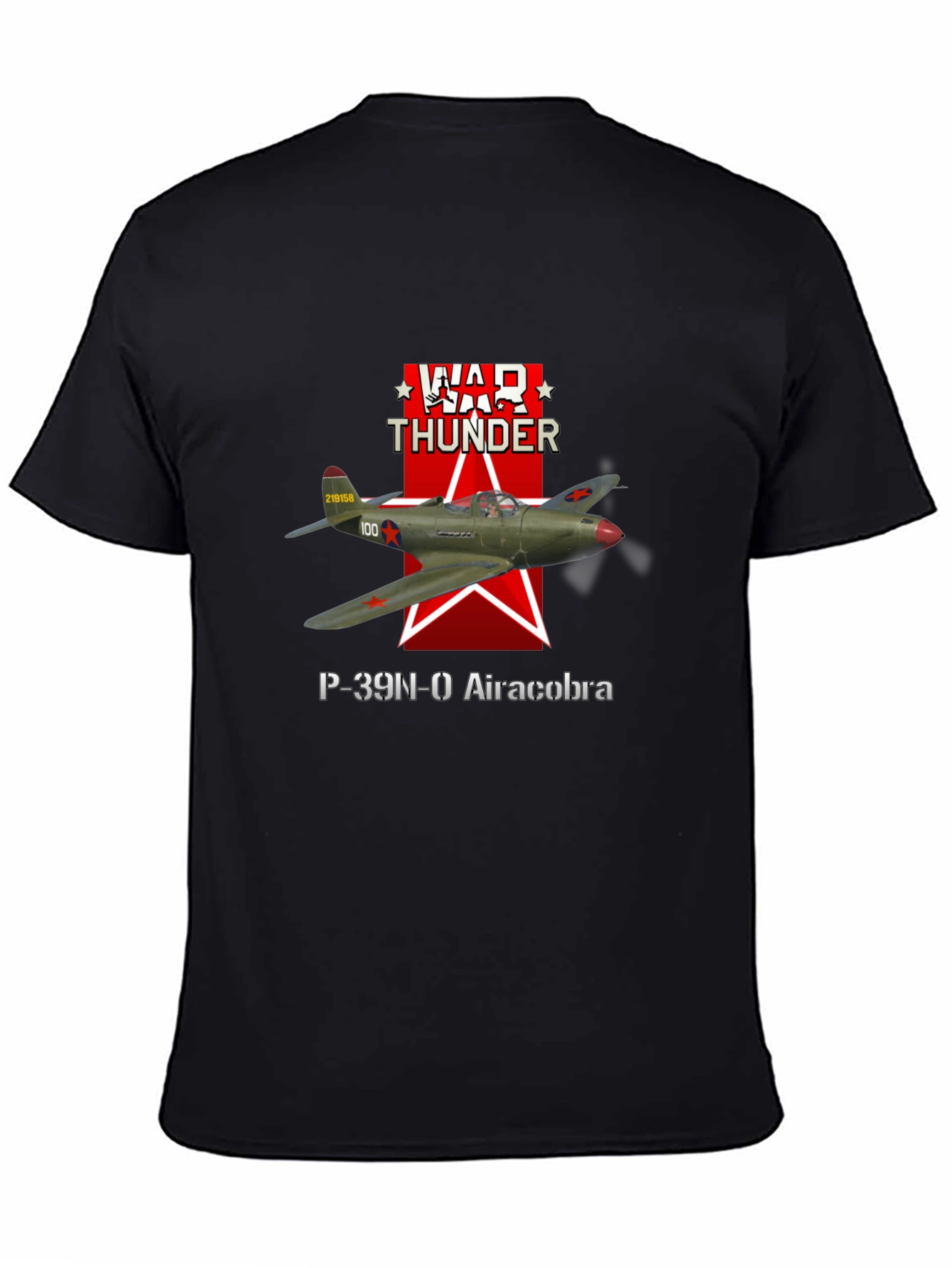 War Thunder P-39N-0 Aircobra Black T-Shirt