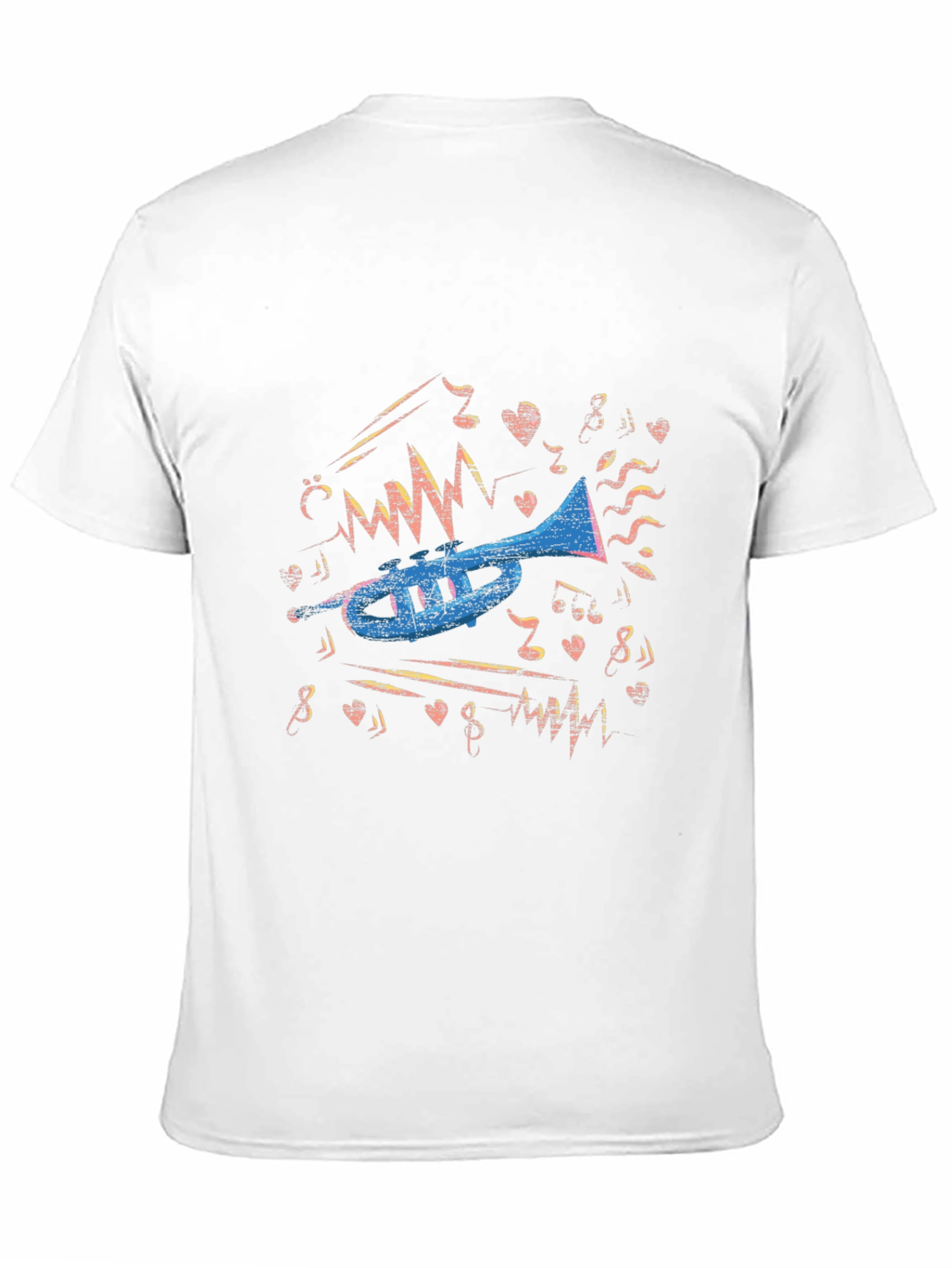 Musical Trumpet Graphic Tee - Black Cotton T-Shirt