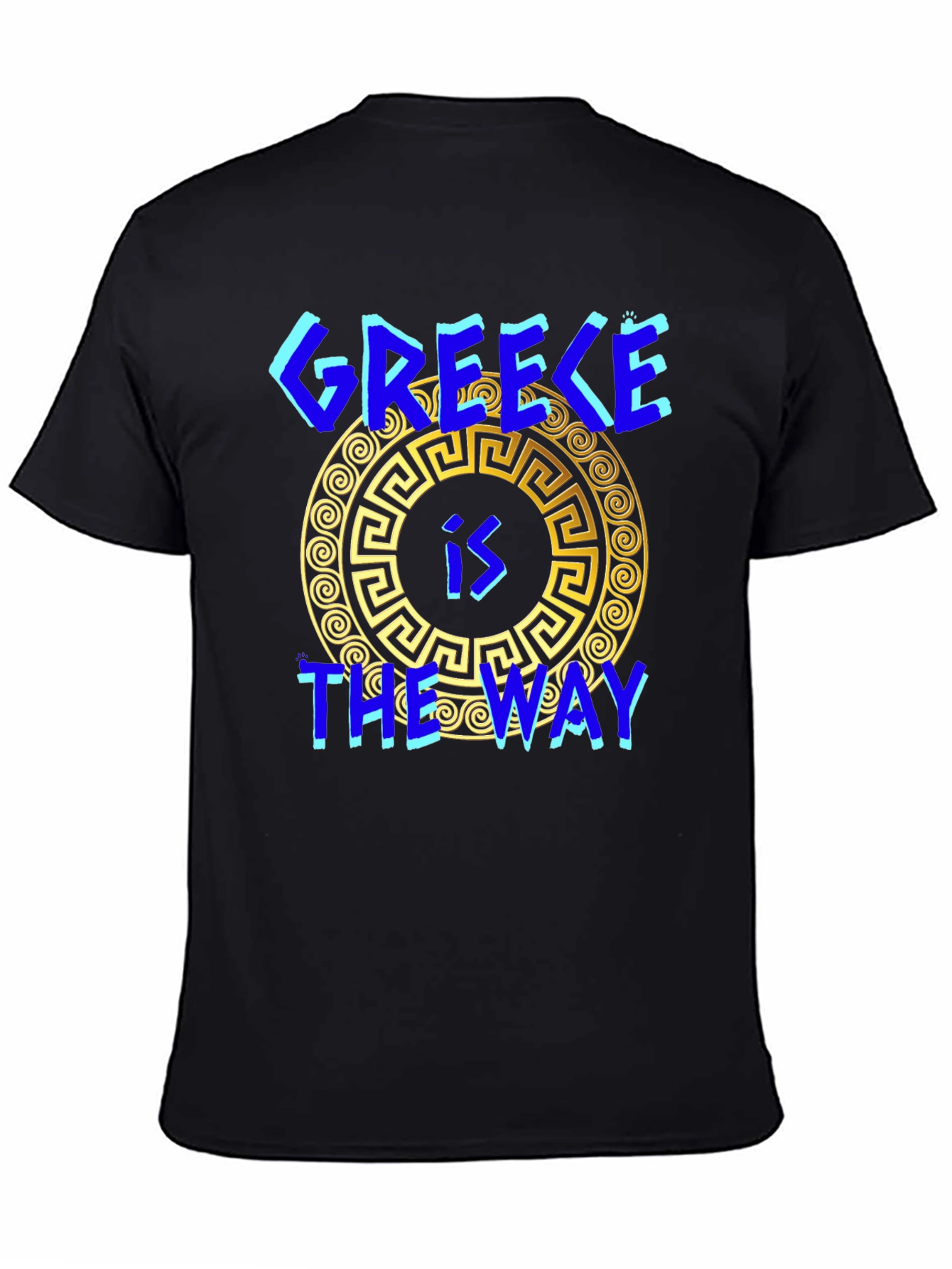 Greece is The Way T-Shirt Black Cotton