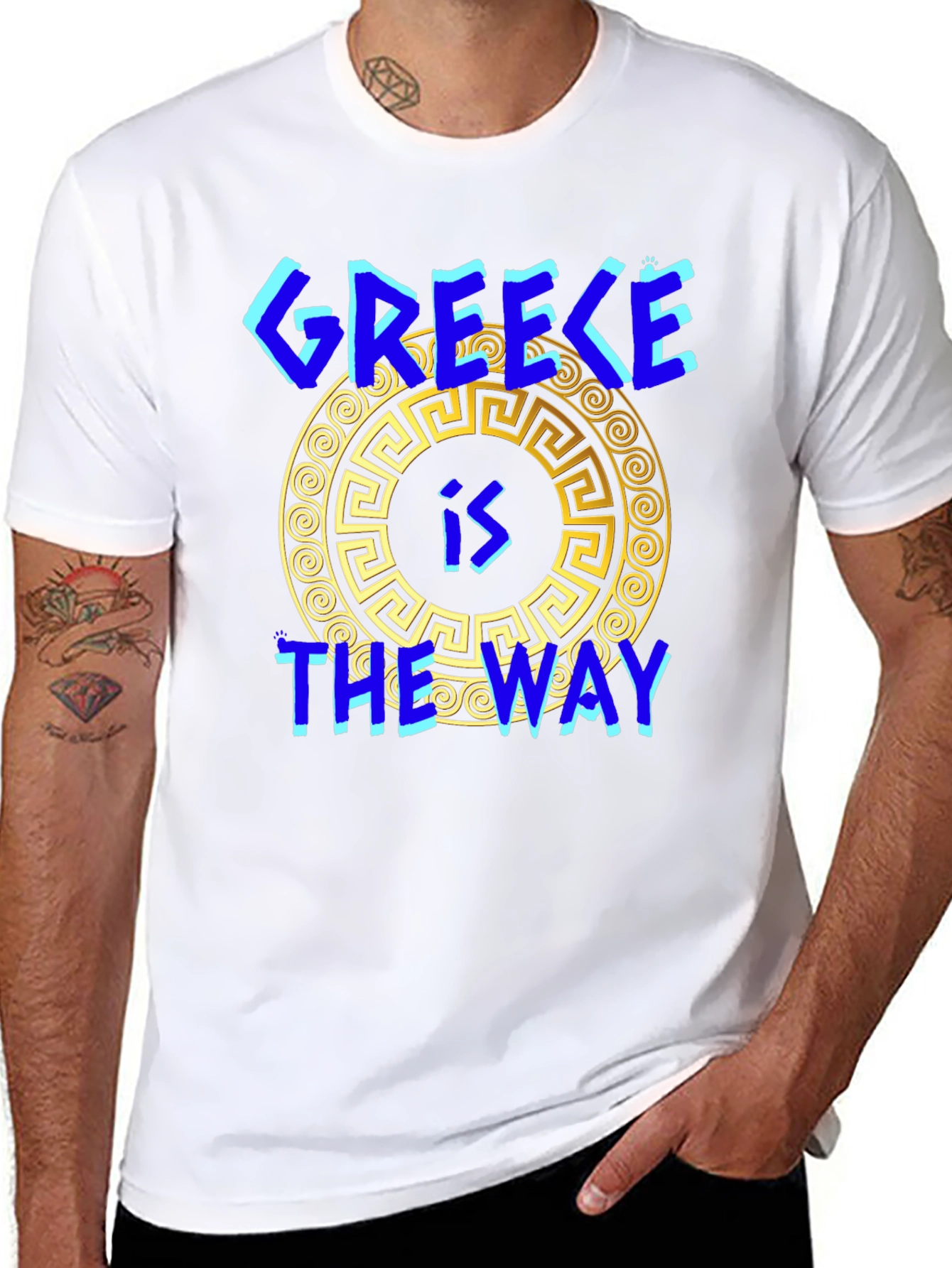 Greece is The Way T-Shirt Black Cotton