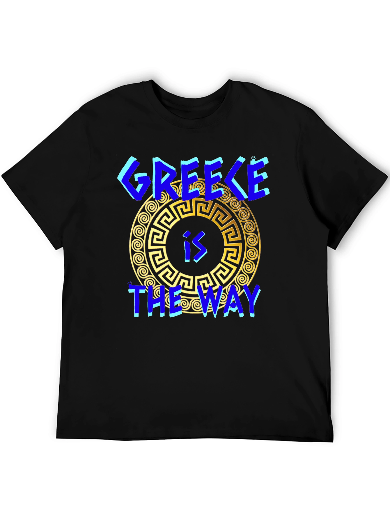 Greece is The Way T-Shirt Black Cotton
