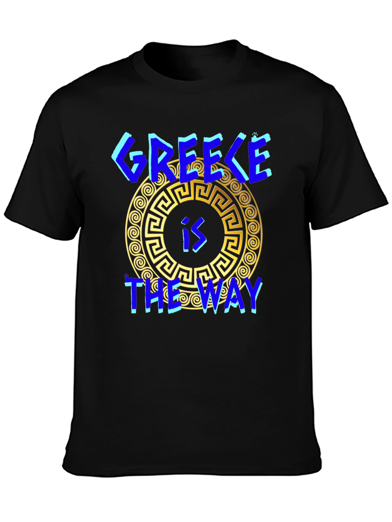 Greece is The Way T-Shirt Black Cotton