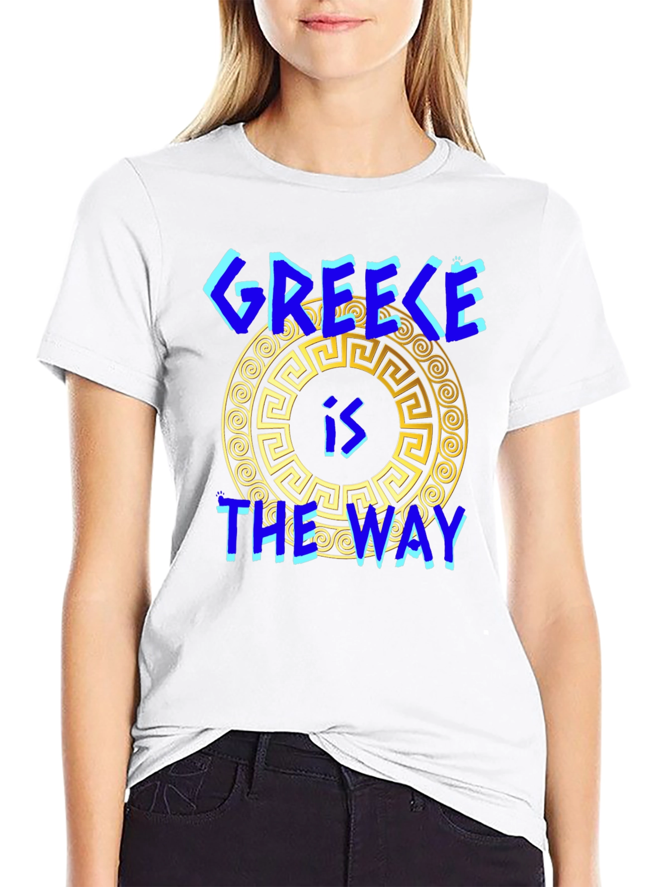 Greece is The Way T-Shirt Black Cotton