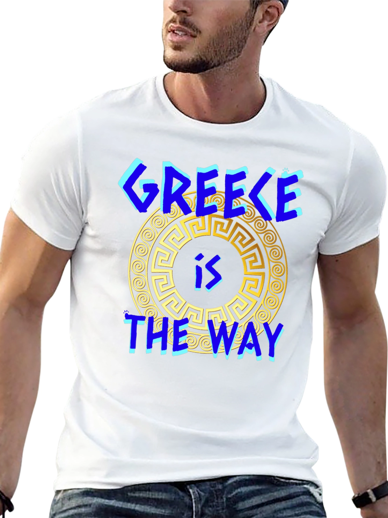 Greece is The Way T-Shirt Black Cotton