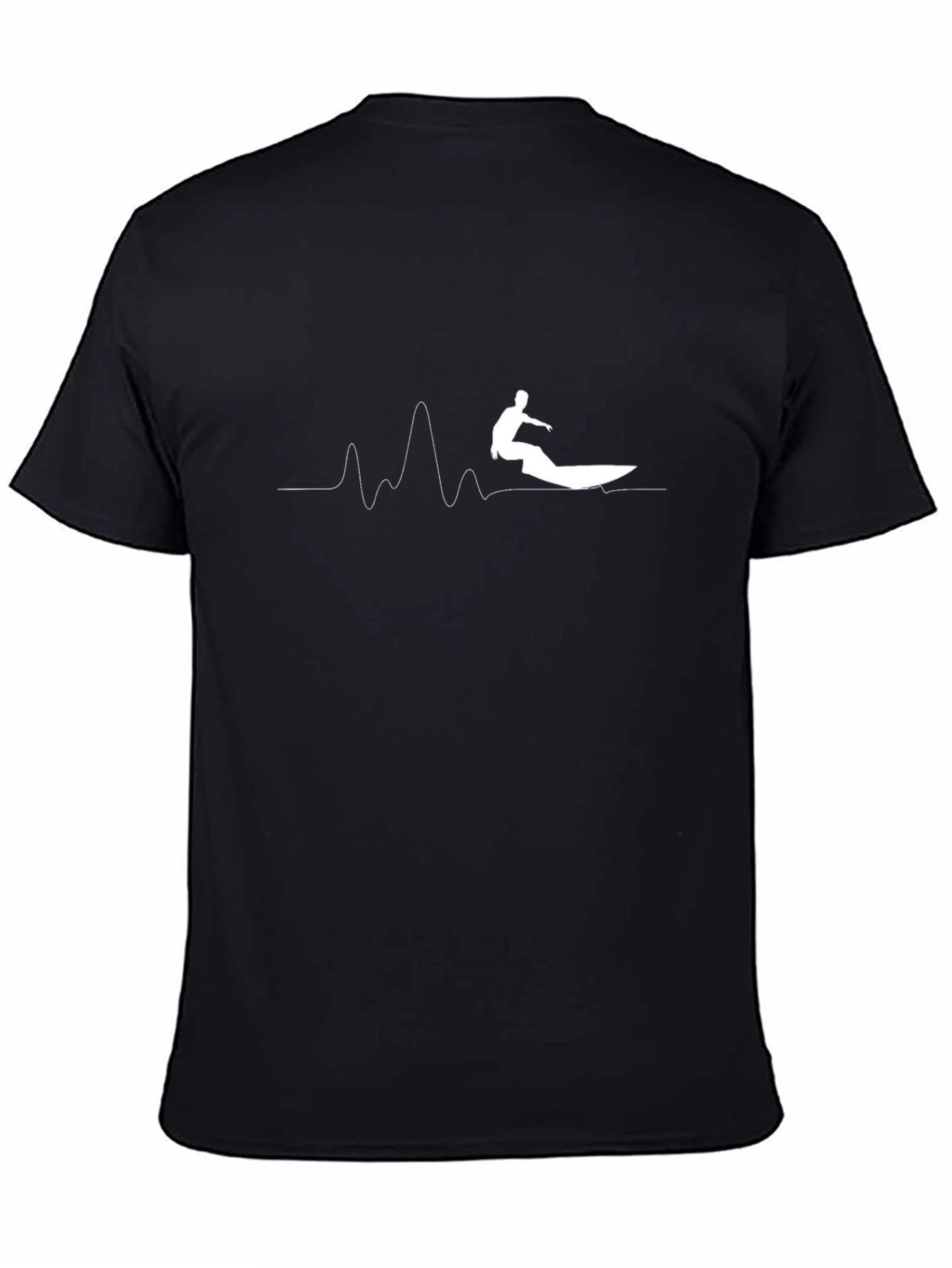 Surfer Wave Graphic Tee - Cool Black Cotton T-Shirt