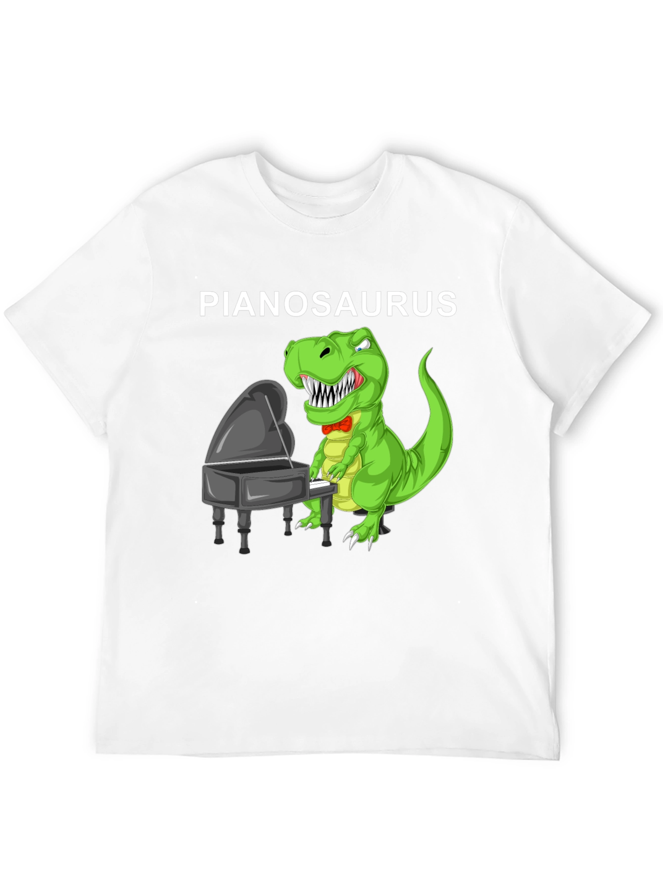 Pianosaurus T-Shirt: Dinosaur Piano Player Tee