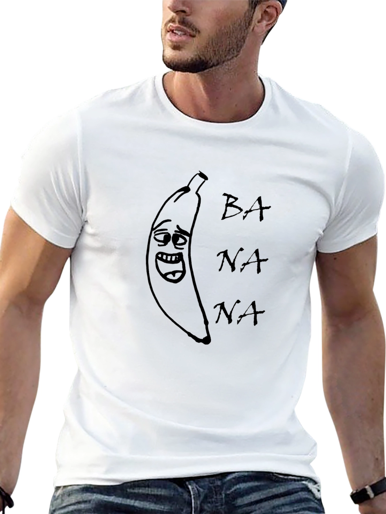 Funny Banana Graphic Black T-Shirt