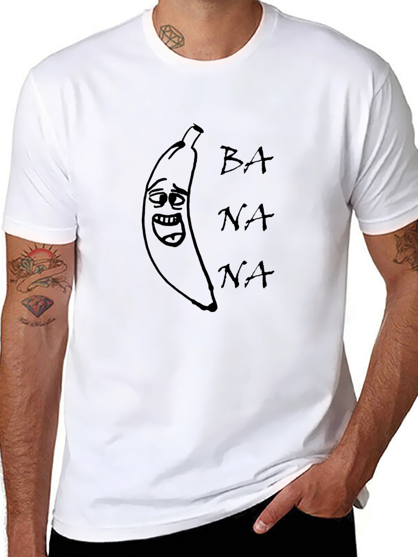 Funny Banana Graphic Black T-Shirt