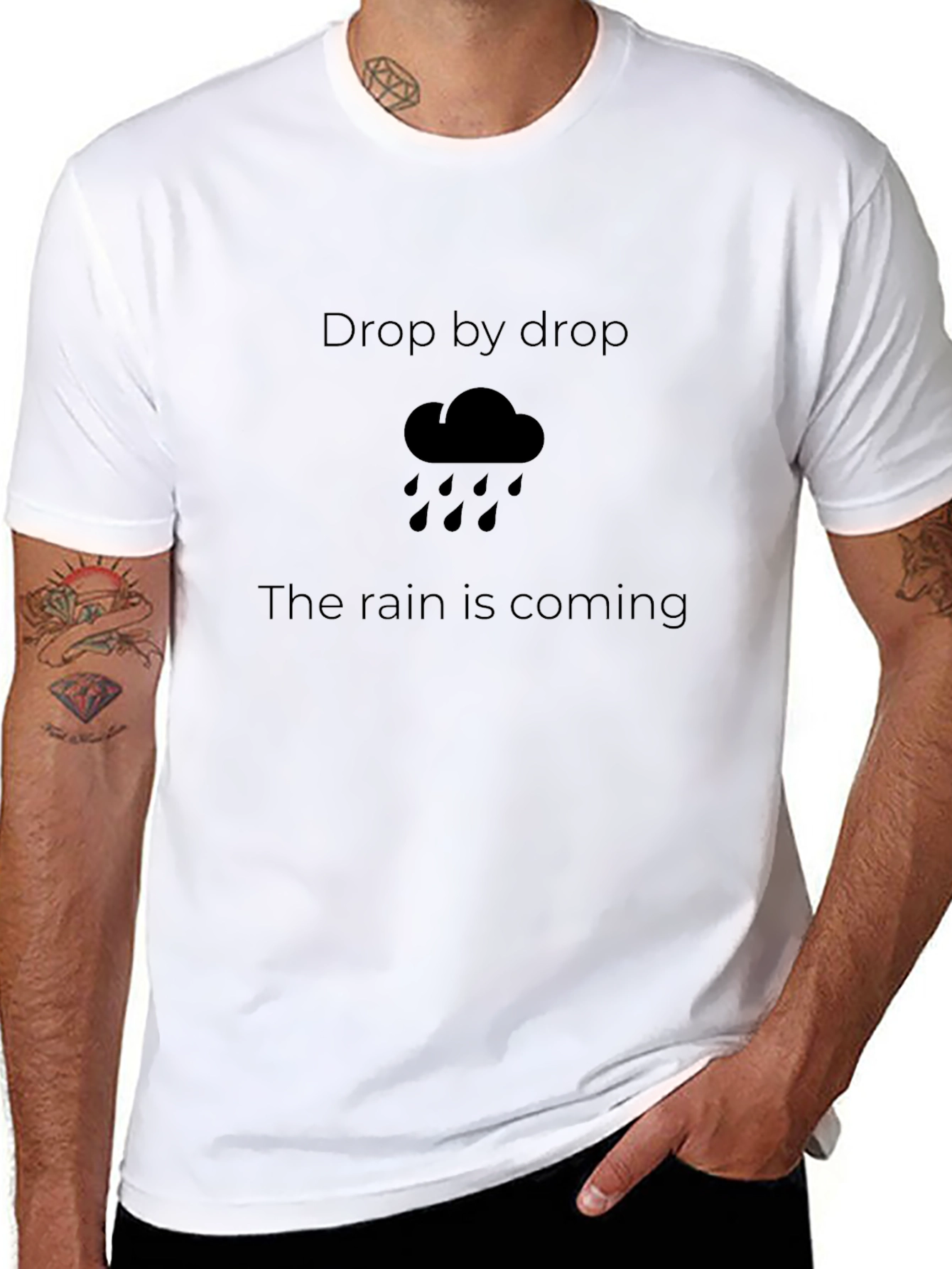 Rain Cloud Graphic T-Shirt - Drop by Drop
