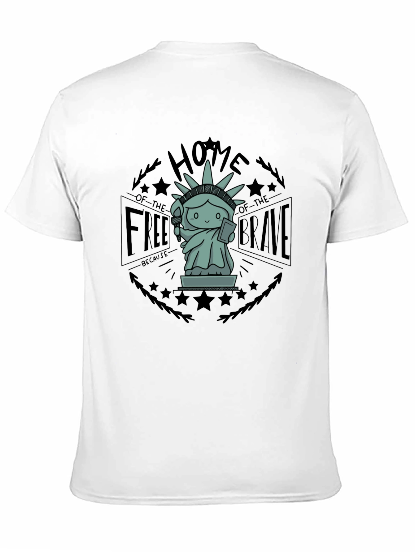 Home of the Free T-Shirt - Liberty Statue Design