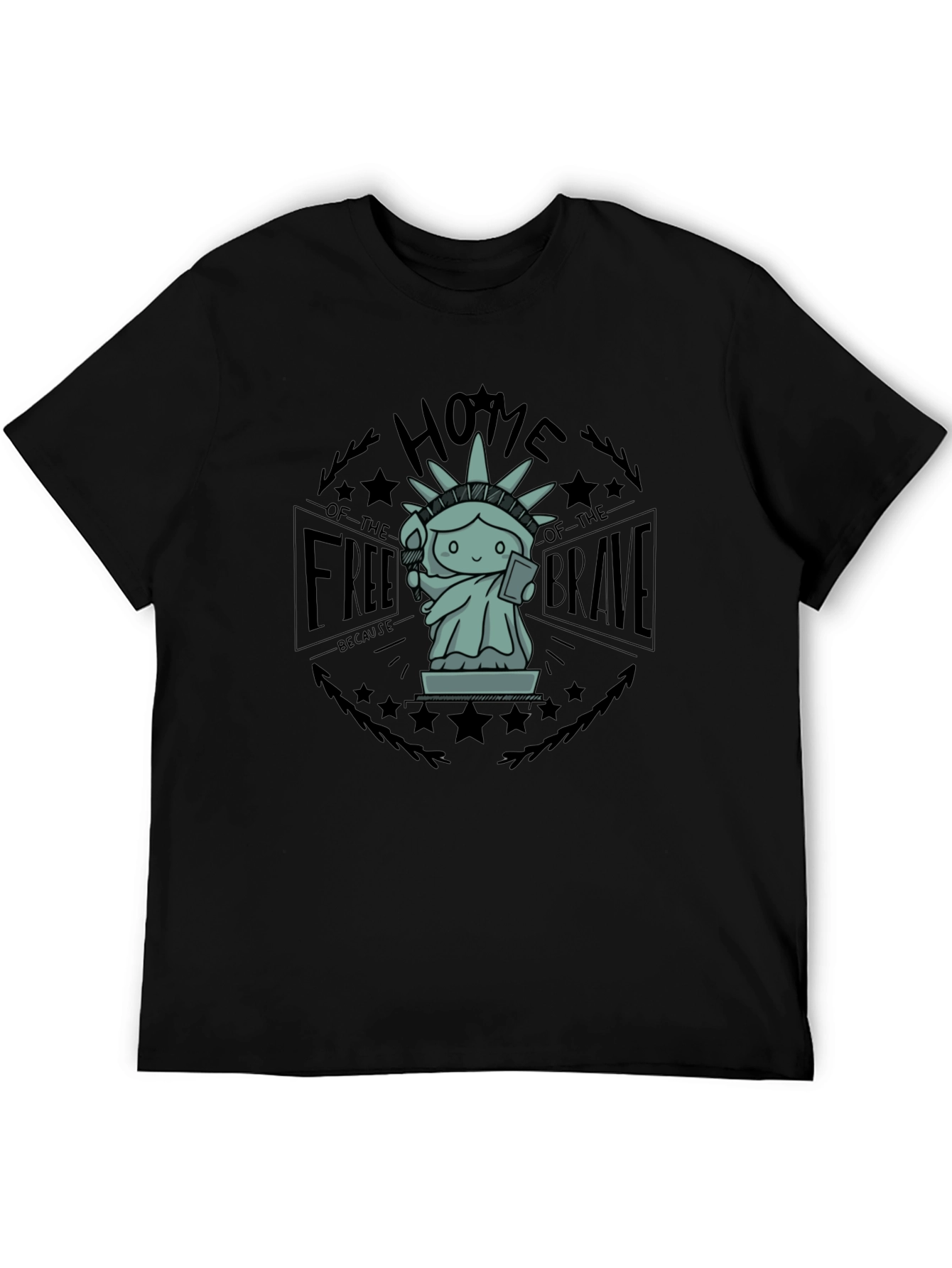 Home of the Free T-Shirt - Liberty Statue Design