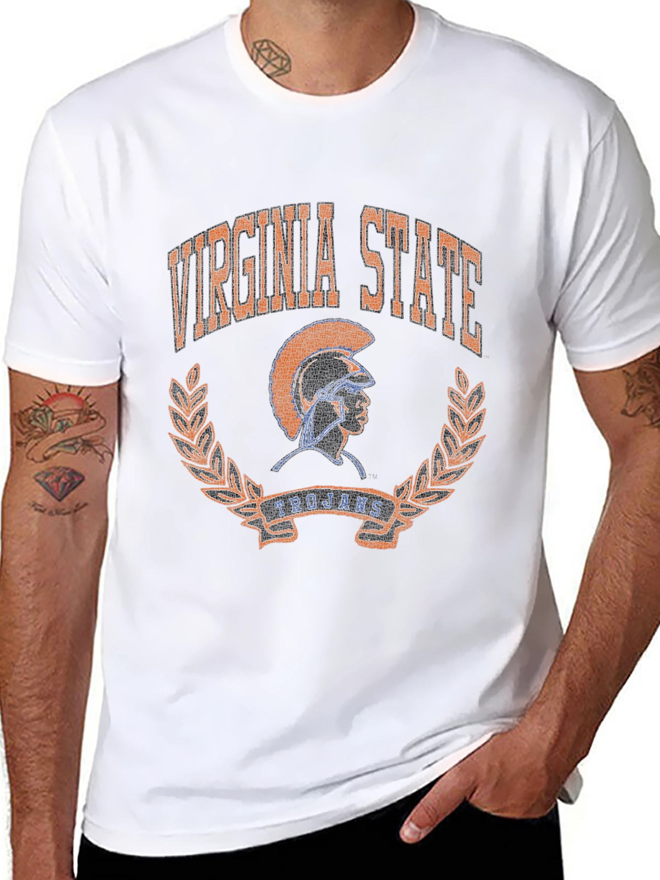 Virginia State Trojans Black Graphic T-Shirt