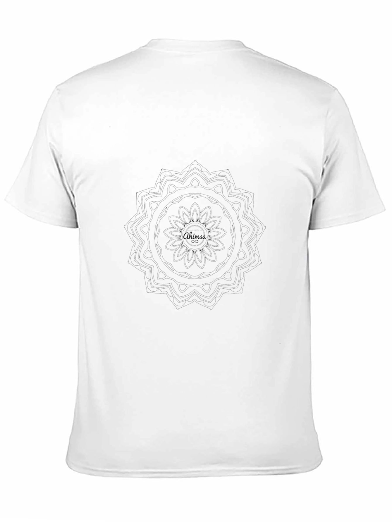 Mens Black Ahimsa Mandala Graphic Tee