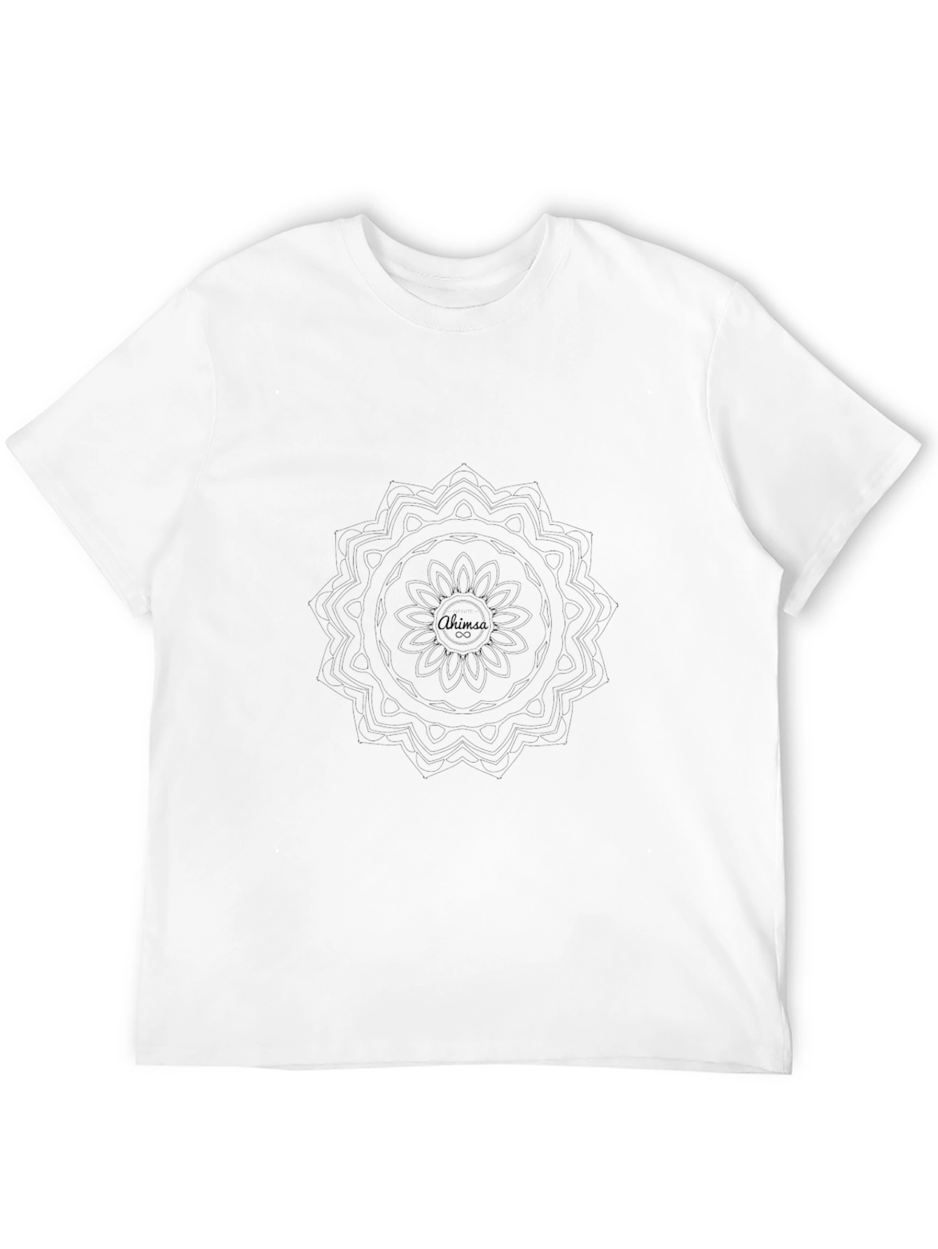 Mens Black Ahimsa Mandala Graphic Tee