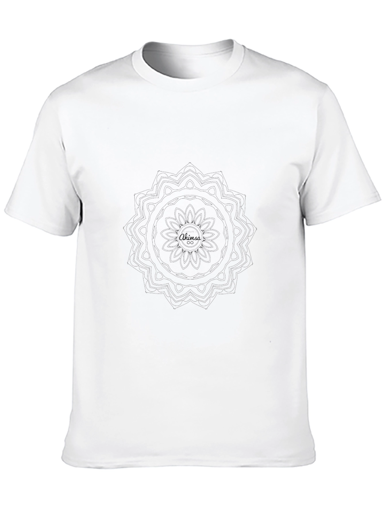Mens Black Ahimsa Mandala Graphic Tee