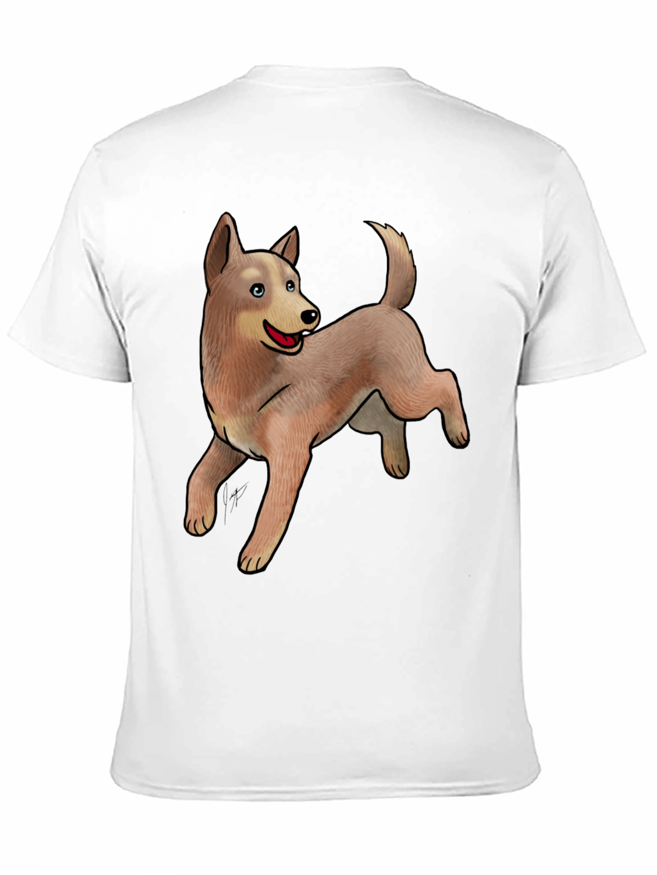 Black Tee with Cute Dog Design