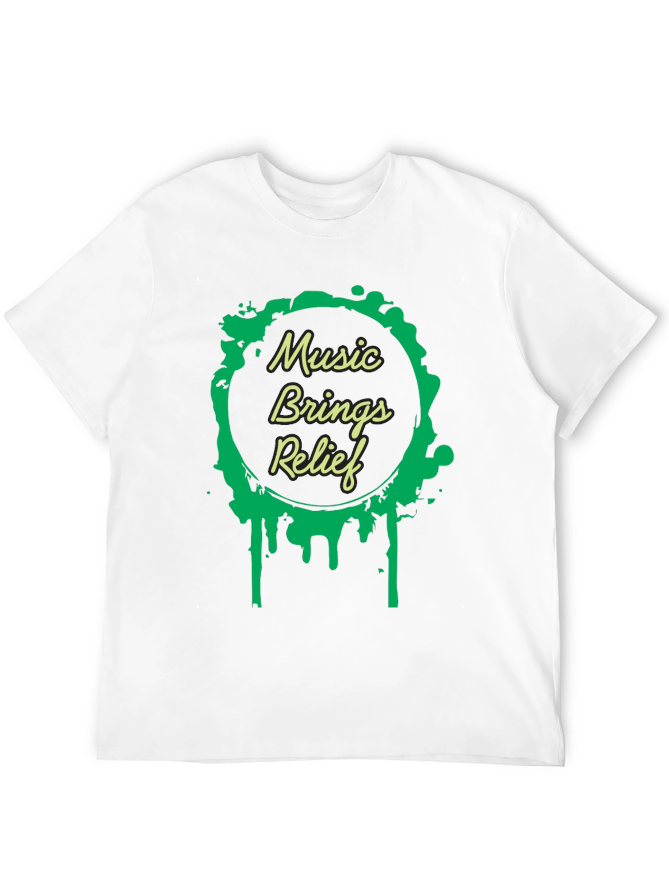 Music Brings Relief Black Graphic Tee