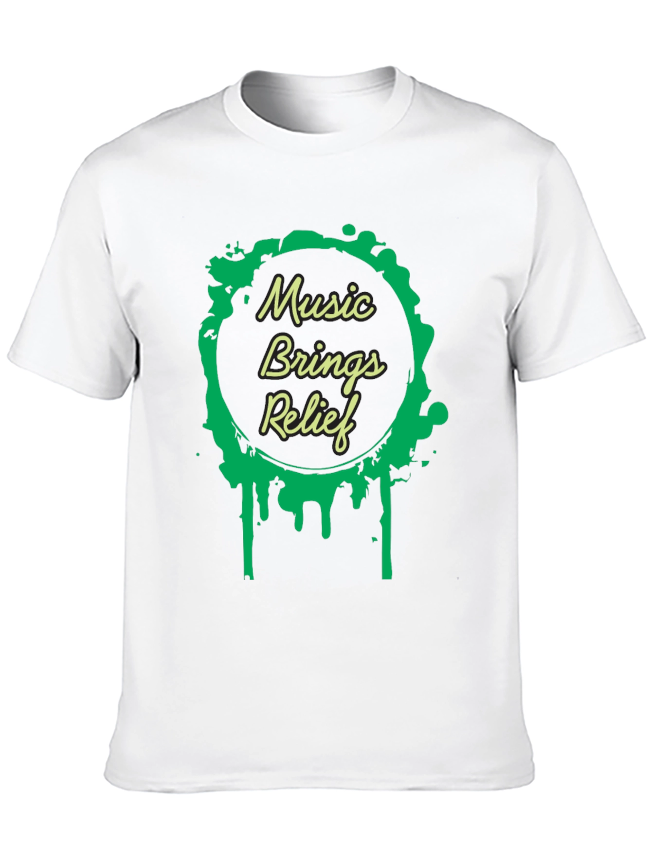 Music Brings Relief Black Graphic Tee