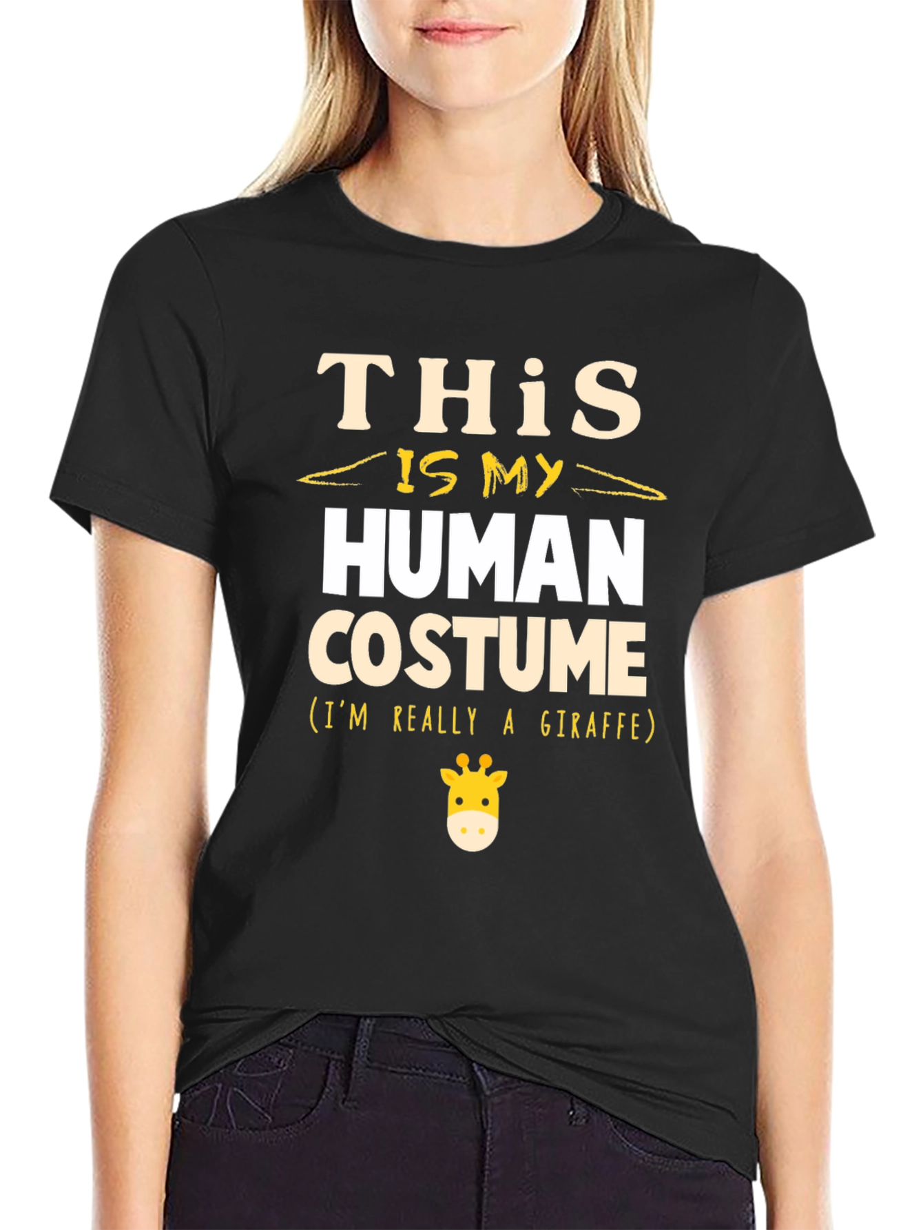 Human Costume Giraffe Graphic Tee