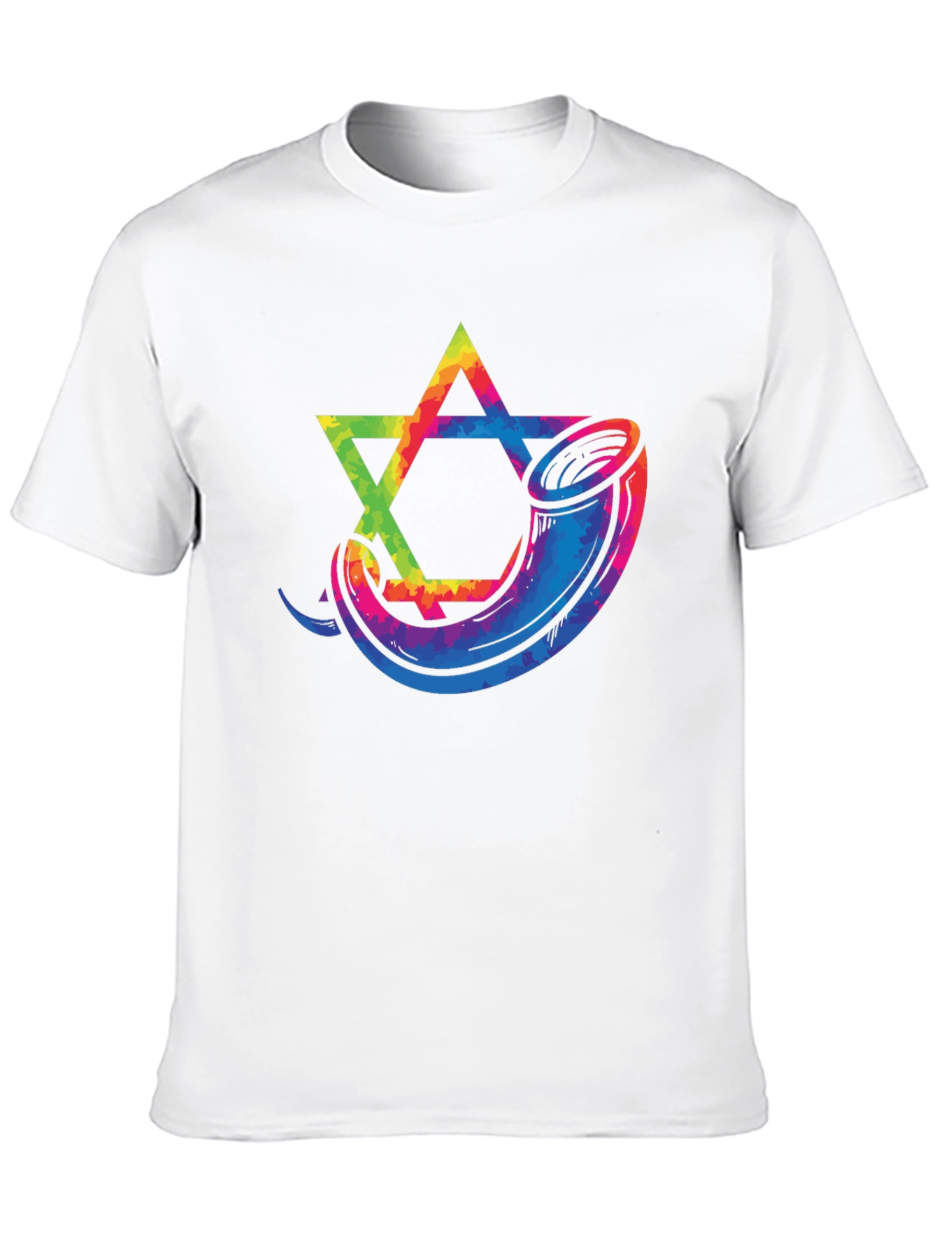 Star of David Shofar Graphic Tee - Black