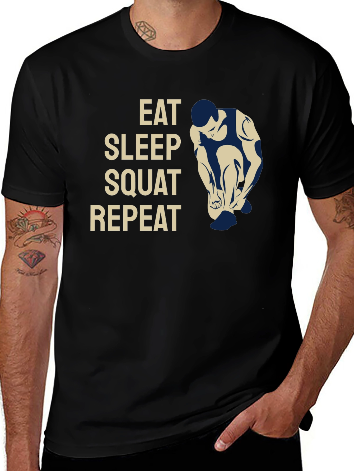 Eat Sleep Squat Repeat Graphic T-Shirt