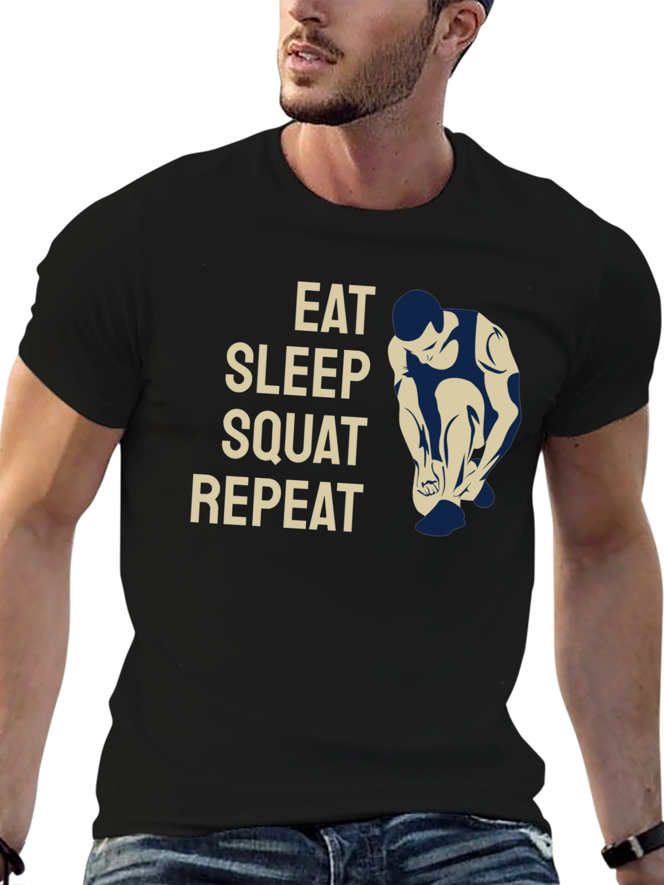 Eat Sleep Squat Repeat Graphic T-Shirt