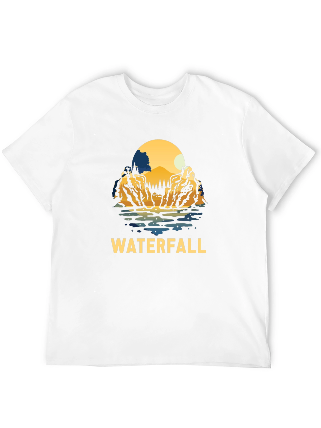 Waterfall Graphic Black T-Shirt