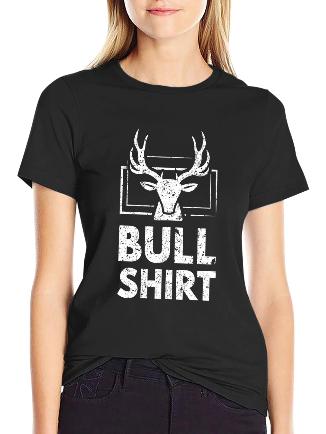Bull Shirt Black Tee - Hunting Animal Design