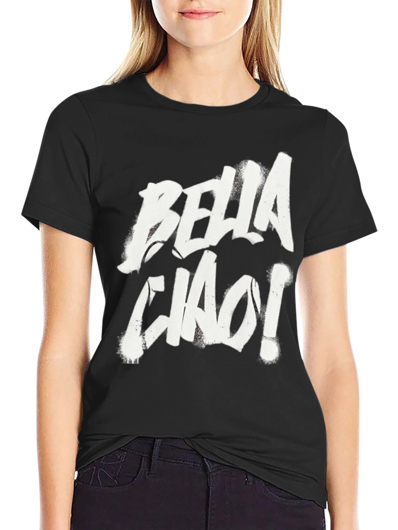Bella Ciao Graphic Tee - Black Cotton T-Shirt