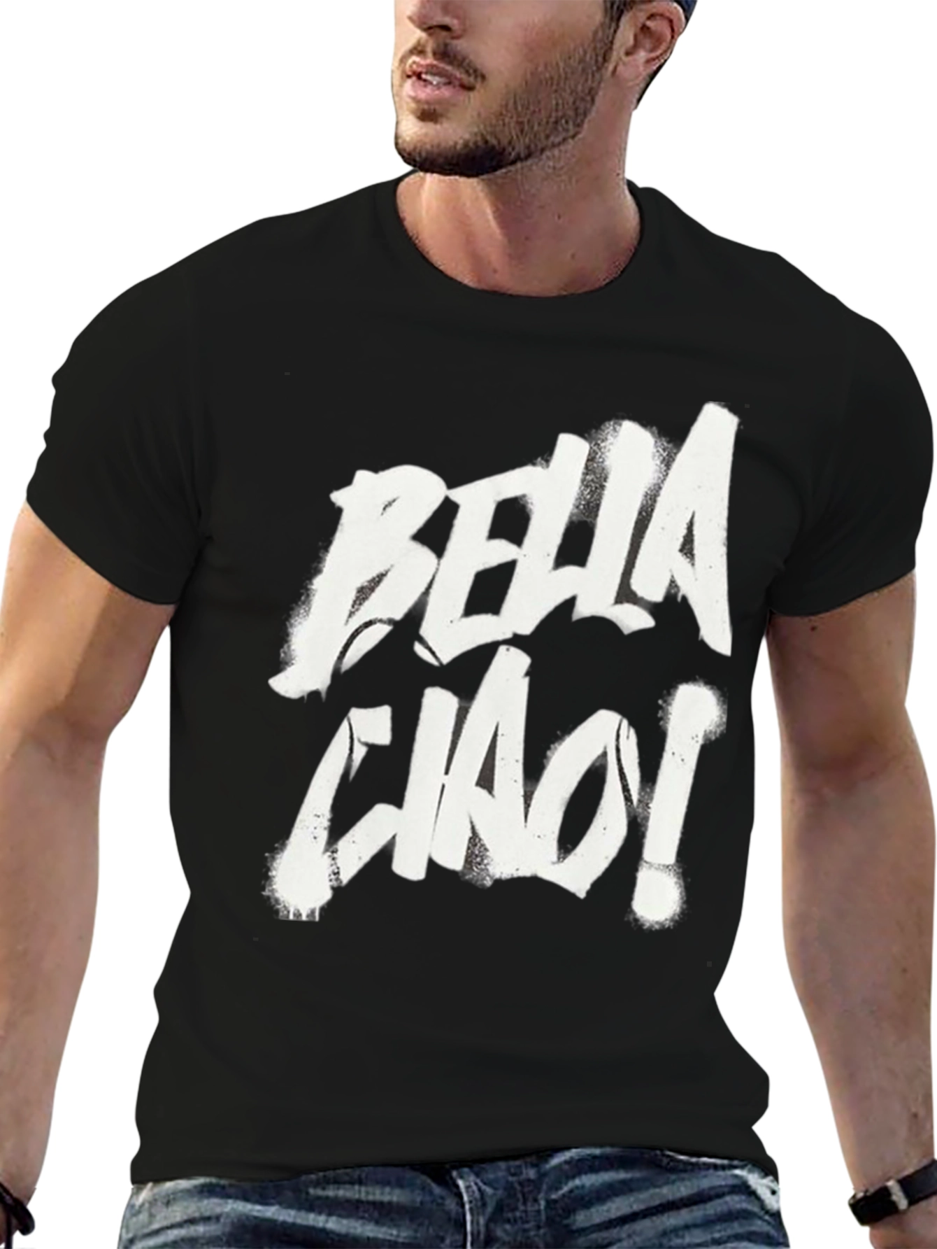 Bella Ciao Graphic Tee - Black Cotton T-Shirt