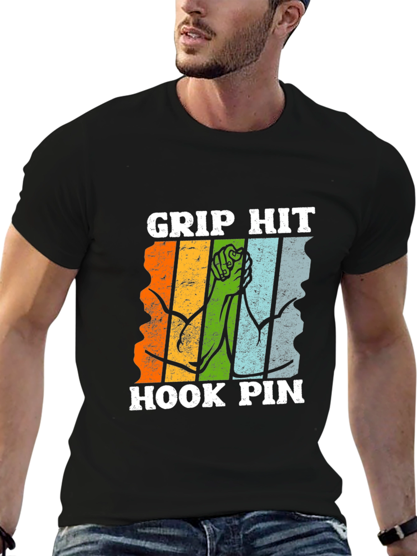 Grip Hit Hook Pin Arm Wrestling T-Shirt