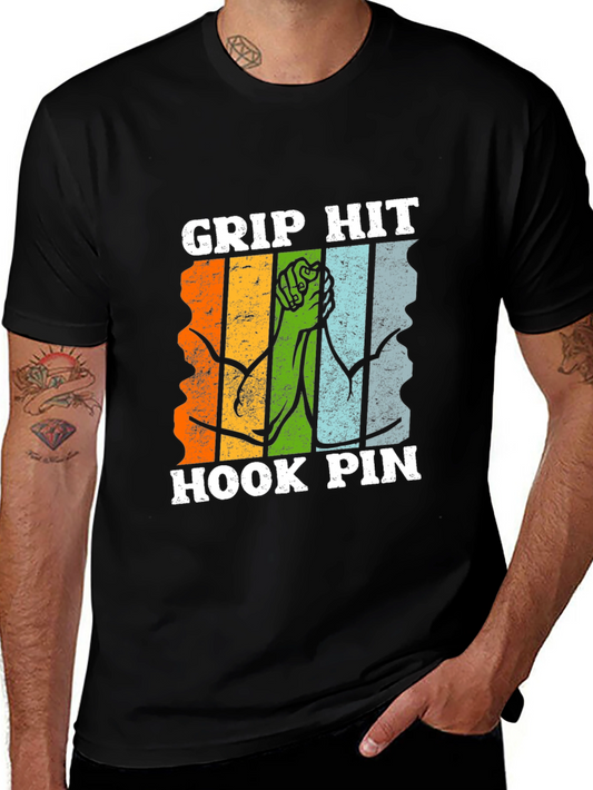 Grip Hit Hook Pin Arm Wrestling T-Shirt