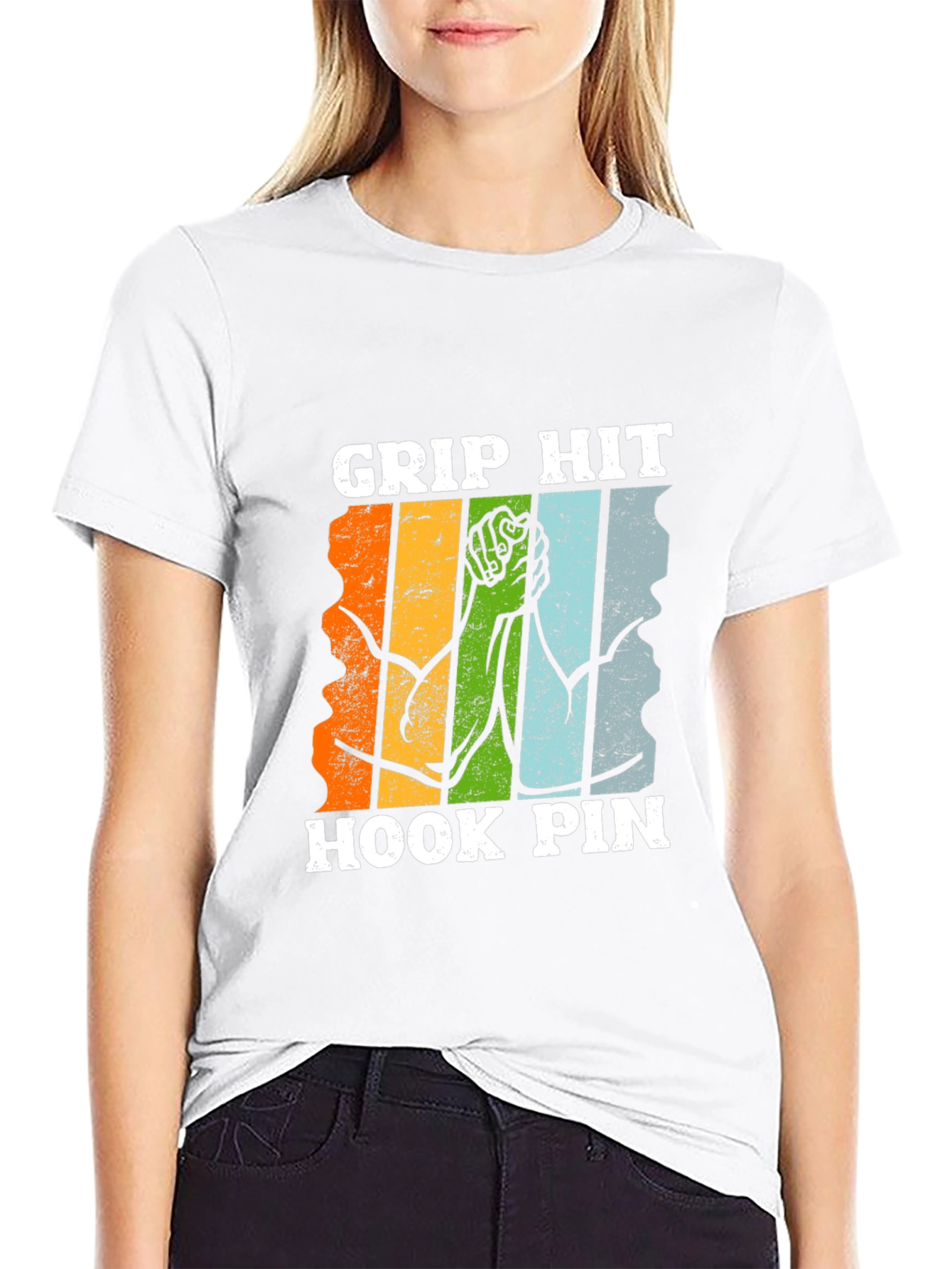 Grip Hit Hook Pin Arm Wrestling T-Shirt