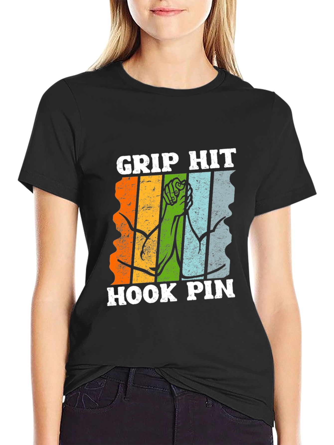 Grip Hit Hook Pin Arm Wrestling T-Shirt