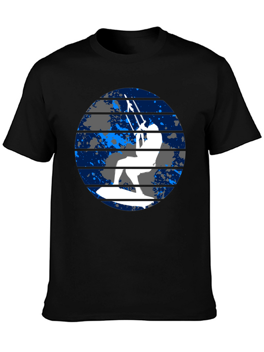 Kitesurfing Graphic Tee - Black Cotton T-Shirt