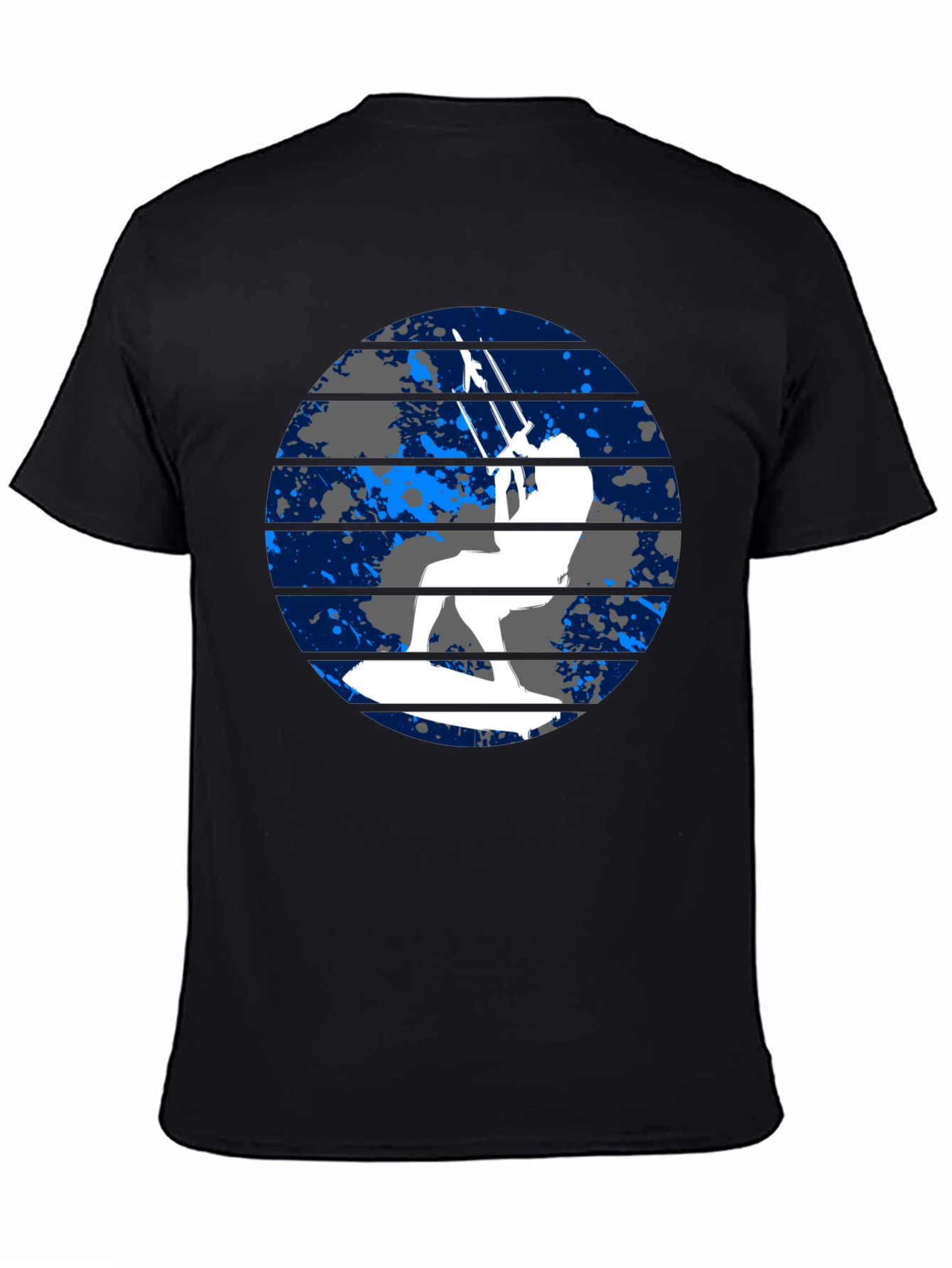 Kitesurfing Graphic Tee - Black Cotton T-Shirt