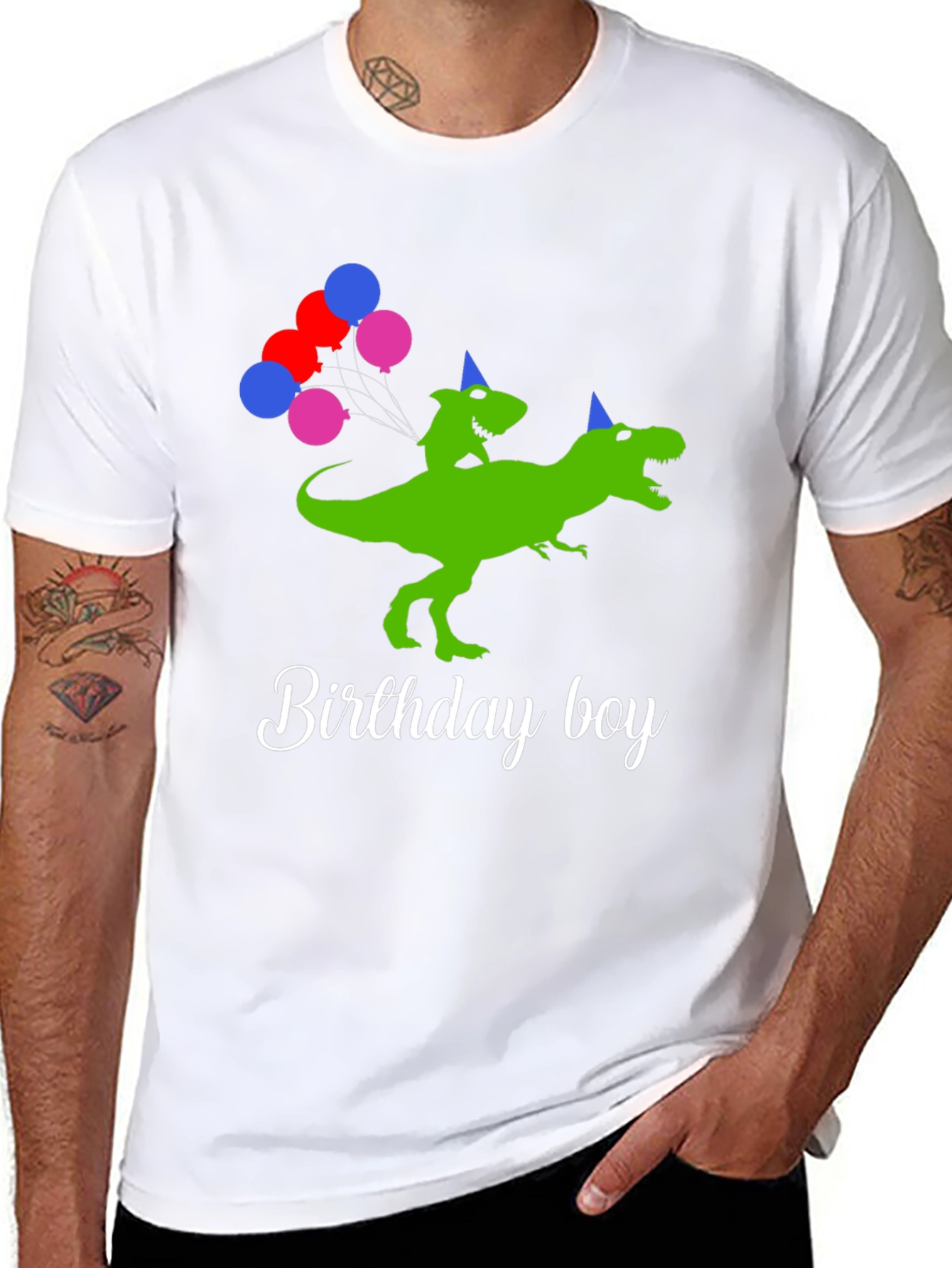 Birthday Boy Dinosaur Graphic T-Shirt