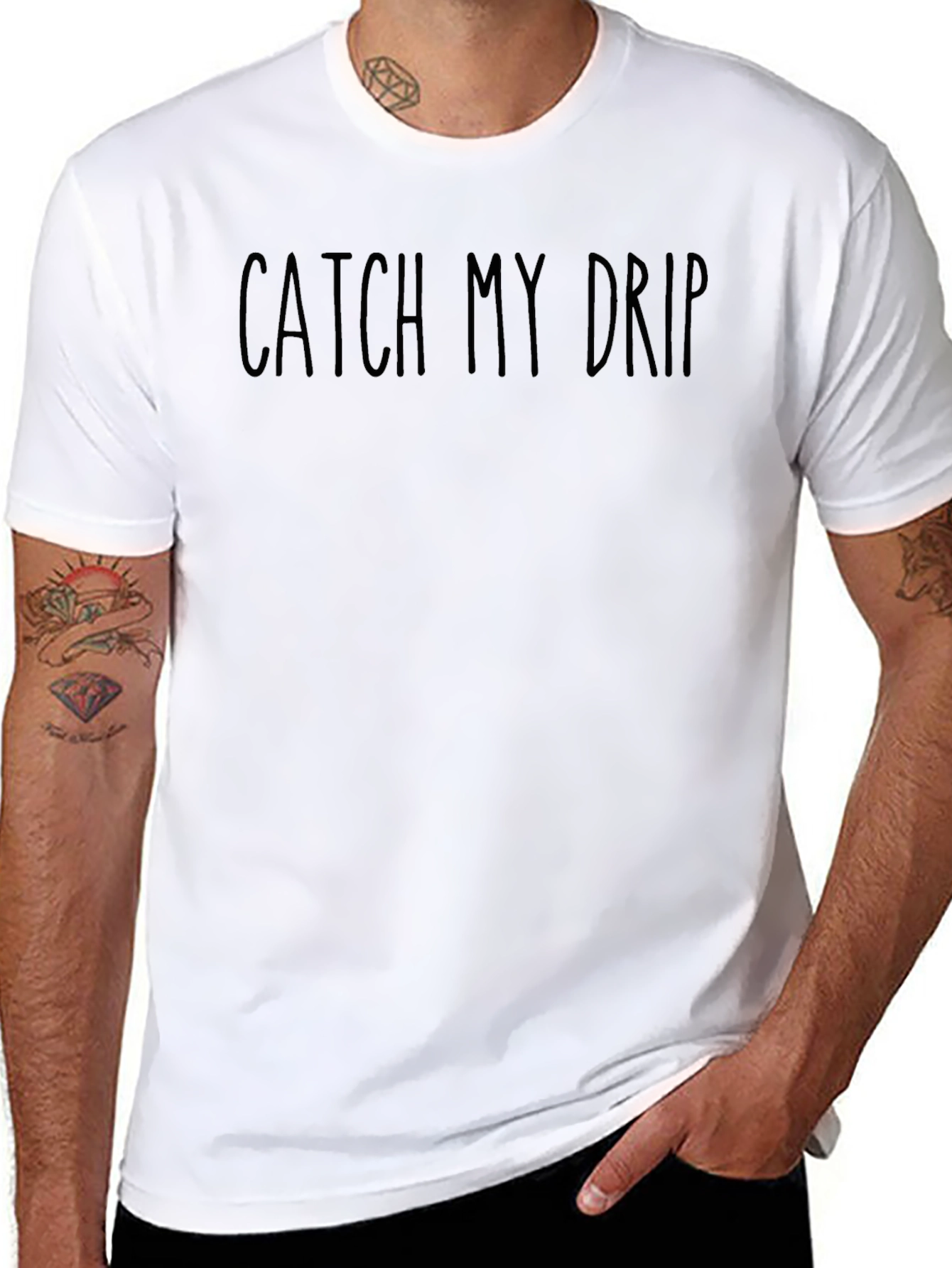 Catch My Drip Black T-Shirt - Trendy Statement Tee