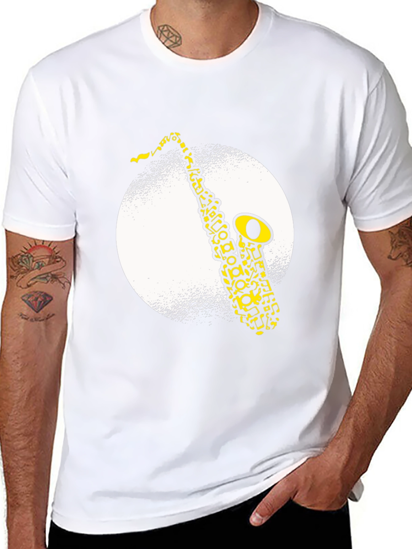 Saxophone Graphic Tee - Cool Music Shirt