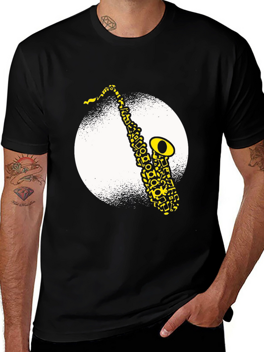 Saxophone Graphic Tee - Cool Music Shirt