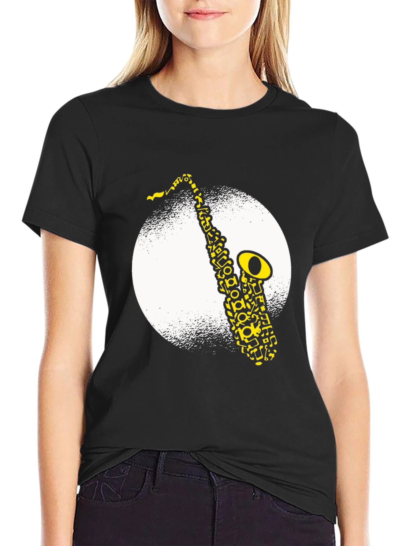 Saxophone Graphic Tee - Cool Music Shirt