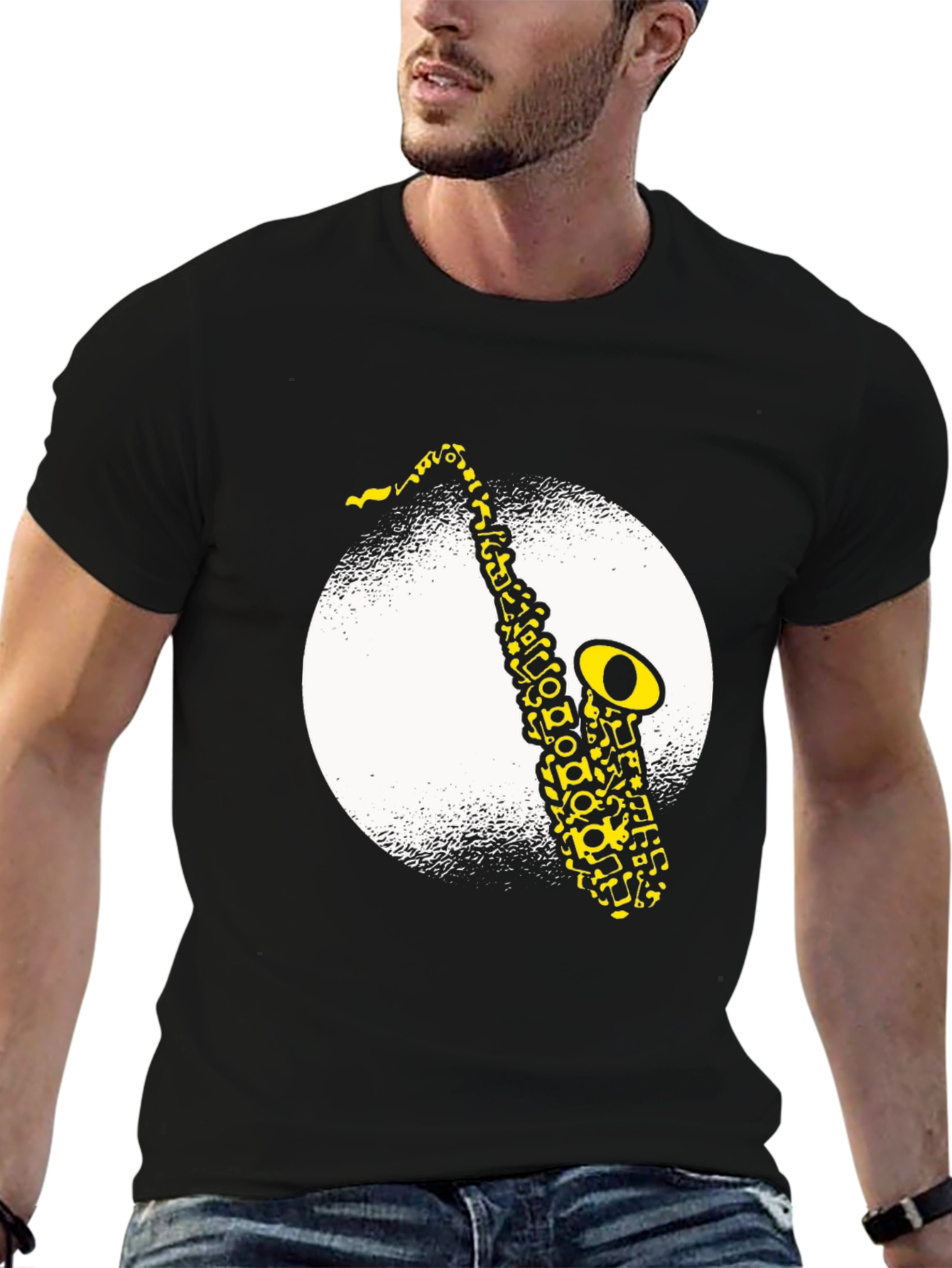 Saxophone Graphic Tee - Cool Music Shirt