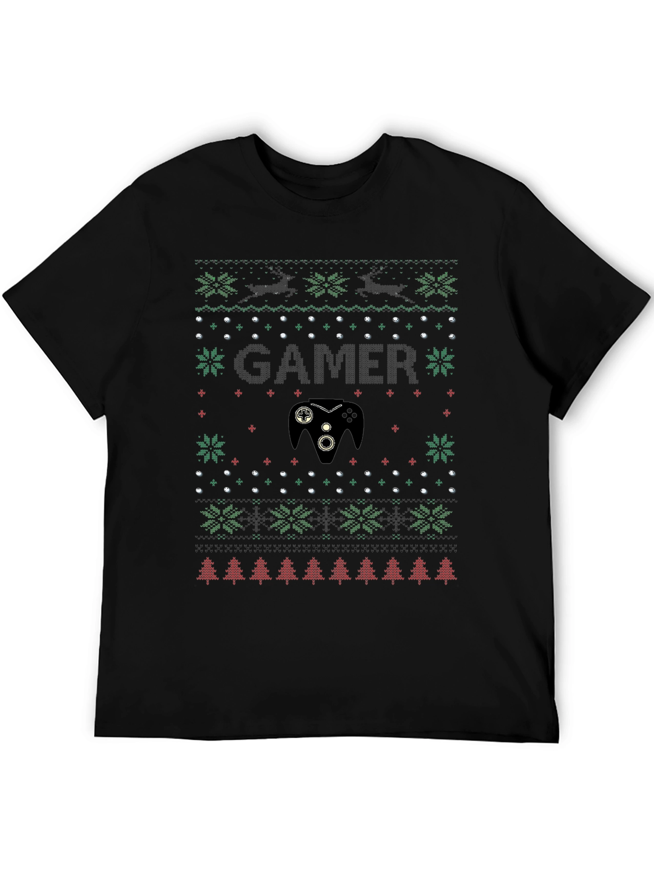 Gamer Ugly Christmas Sweater T-Shirt - Holiday Gaming Tee