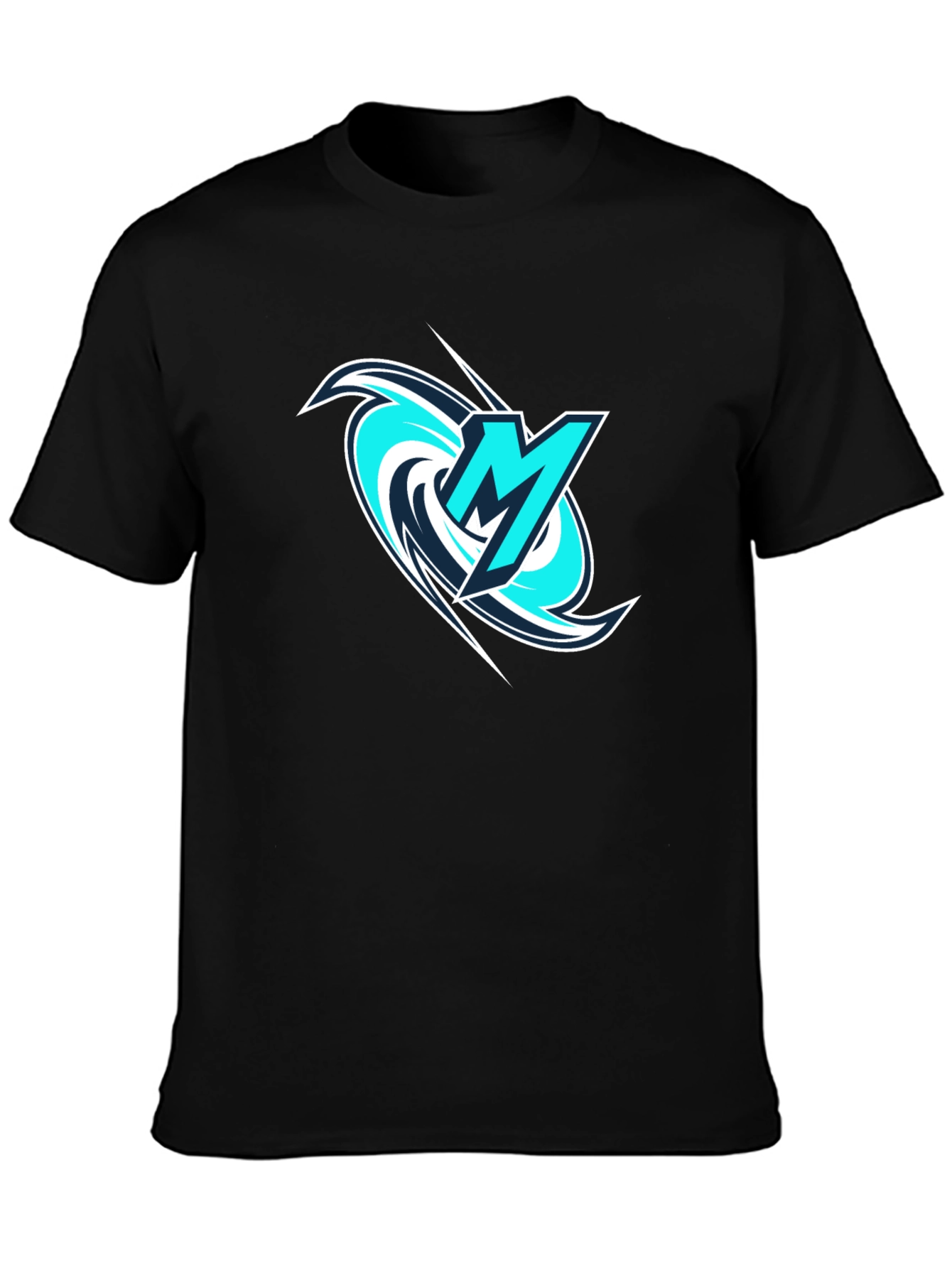 Mens Black Tee with Stylish M Logo