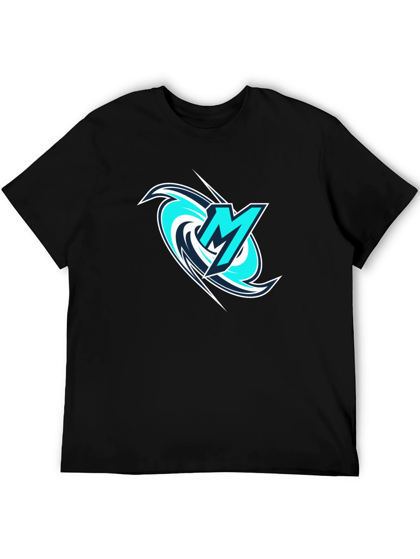 Mens Black Tee with Stylish M Logo