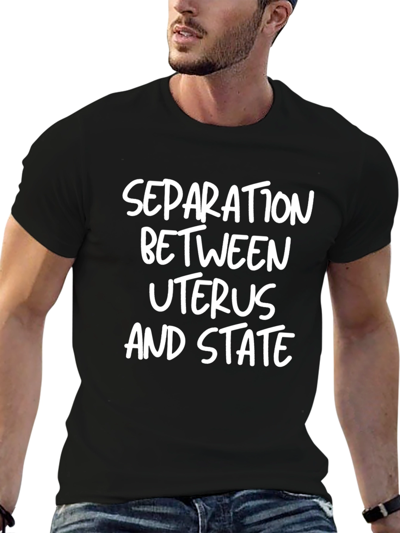 Separation Between Uterus and State Black T-Shirt
