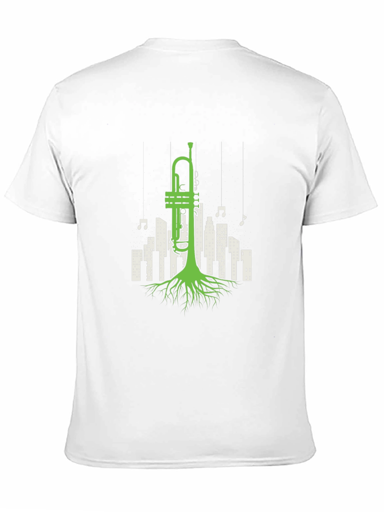 Jazz Roots T-Shirt - Trumpet Cityscape Design