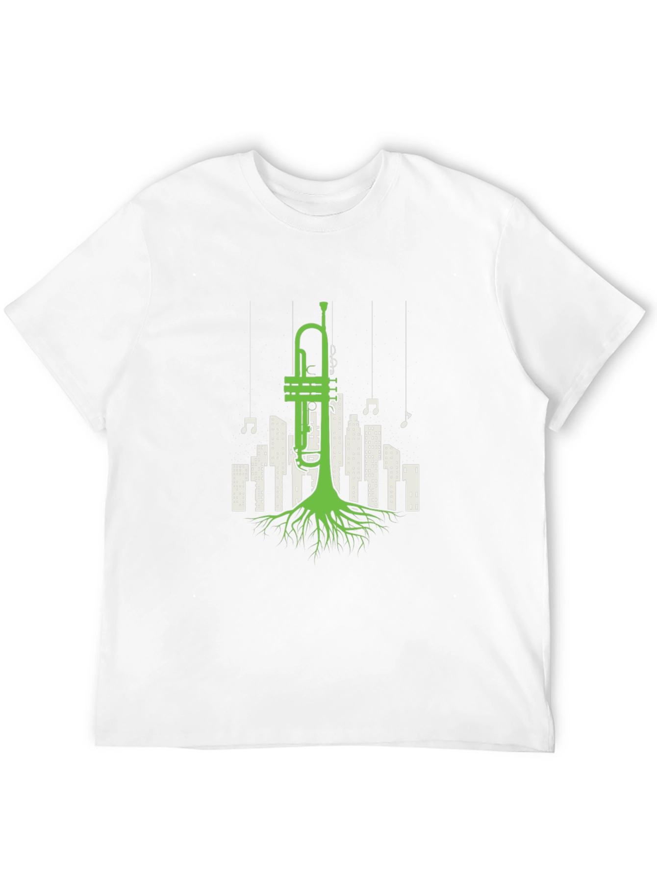 Jazz Roots T-Shirt - Trumpet Cityscape Design