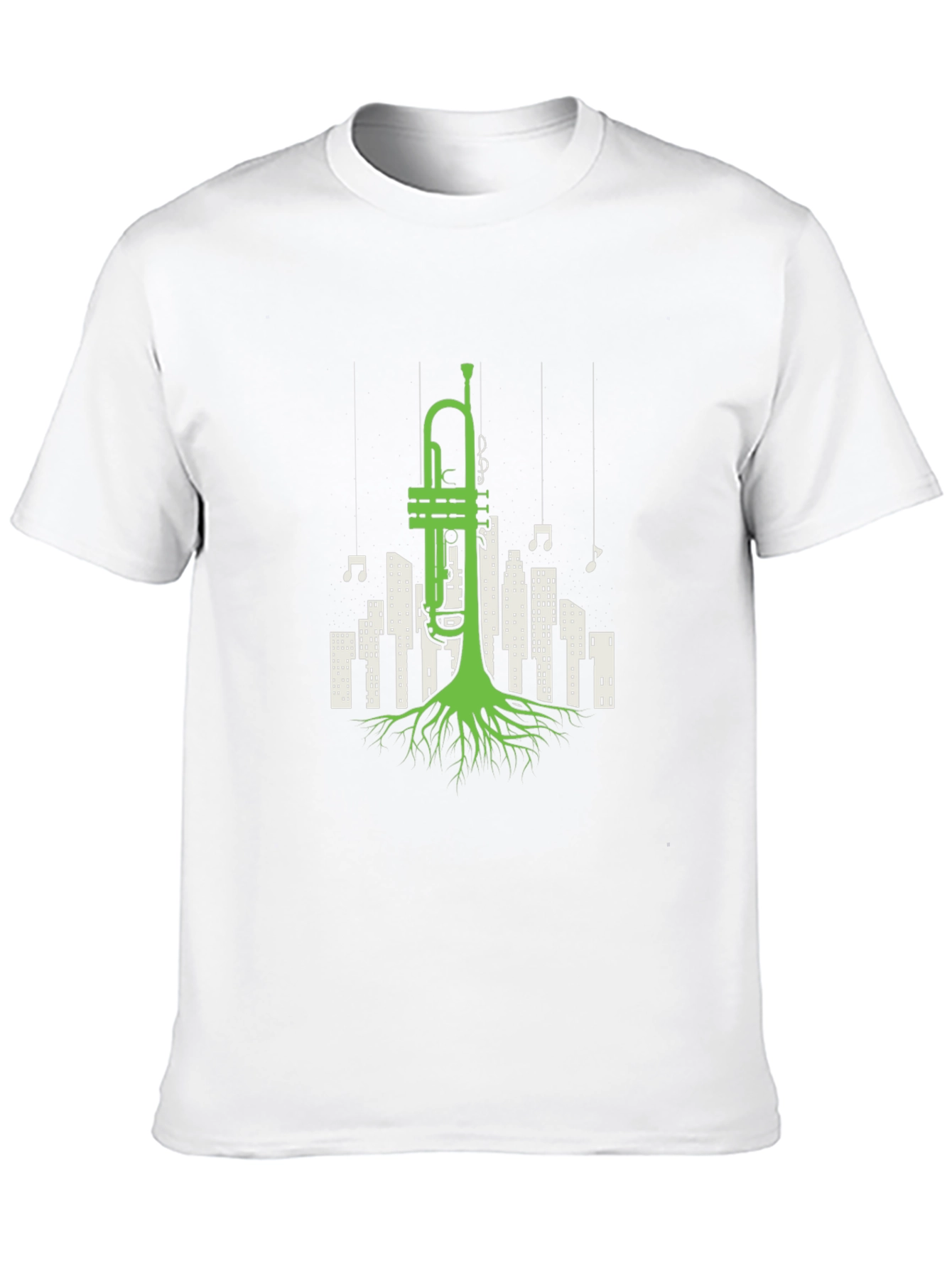 Jazz Roots T-Shirt - Trumpet Cityscape Design