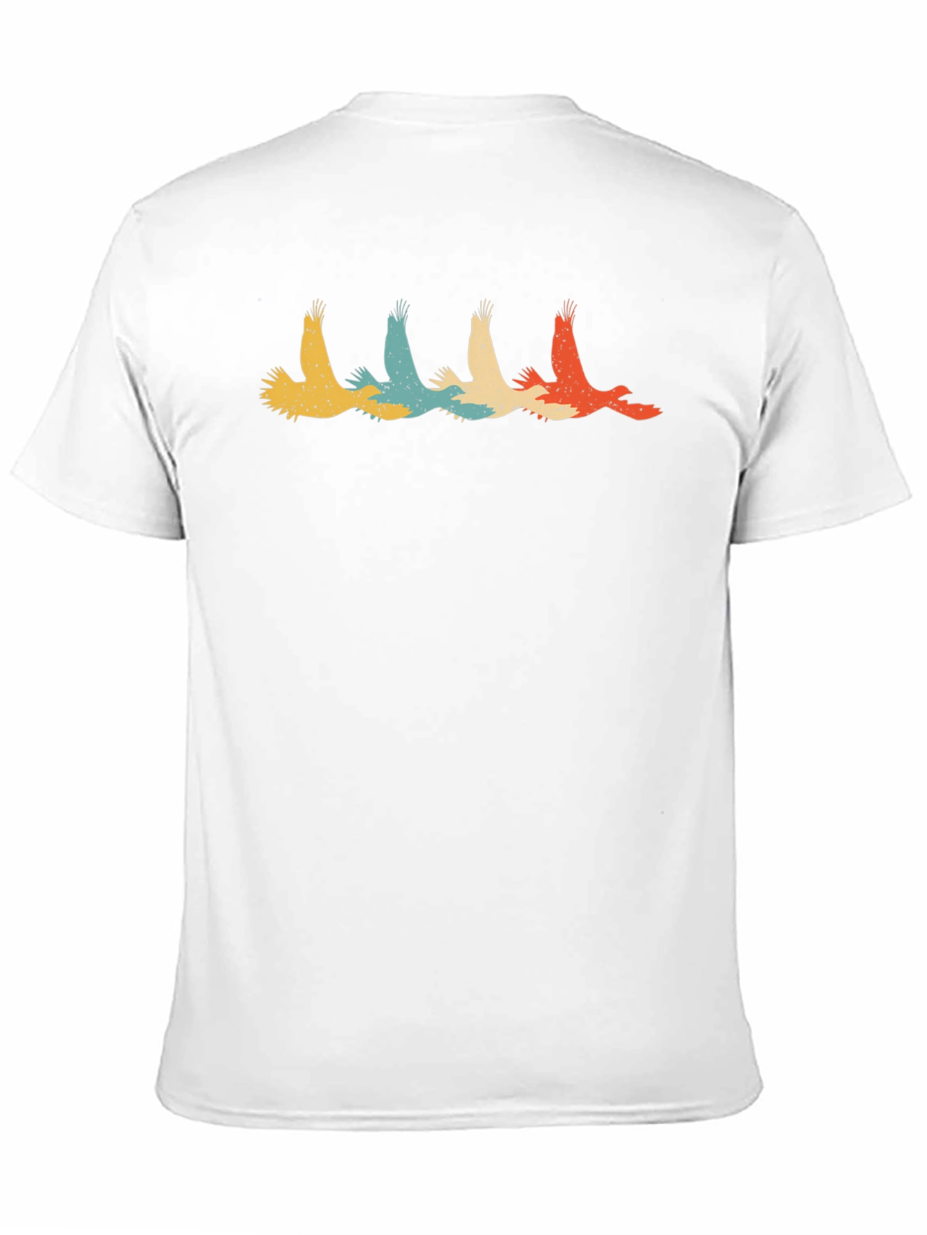 Retro Flying Bird Graphic Black T-Shirt